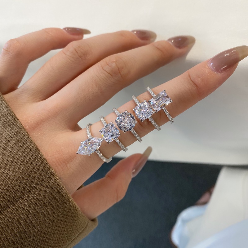 925 Sterling Silver Emerald Cut Ring