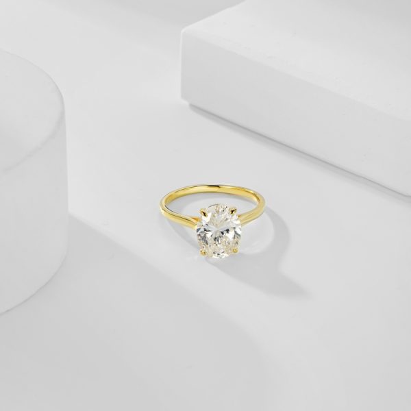 925 Sterling Silver 18K Gold Plated Cubic Zirconia Ring