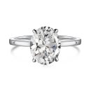 925 Sterling Silver Zircon 5A Oval Cut Ring
