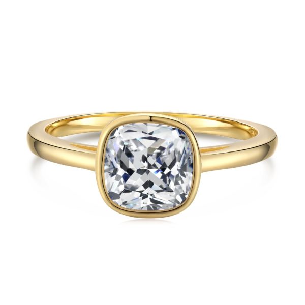 925 Sterling Silver 18K Gold Plated Cubic Zirconia Ring