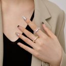 925 Sterling Silver 18K Gold Plated Geometric Ring