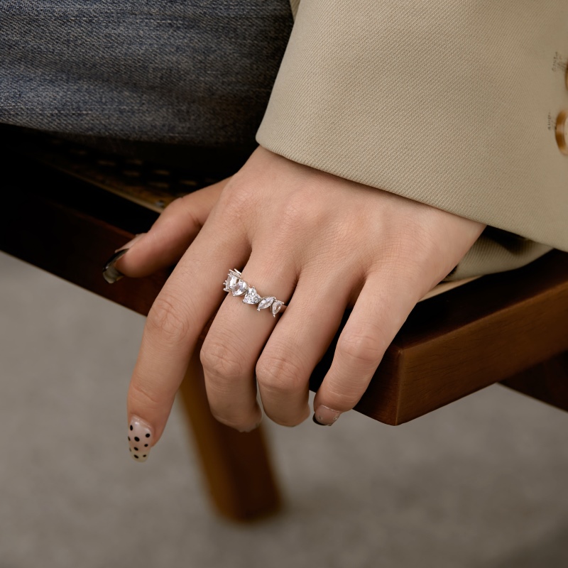 925 Sterling Silver Geometric Design Ring