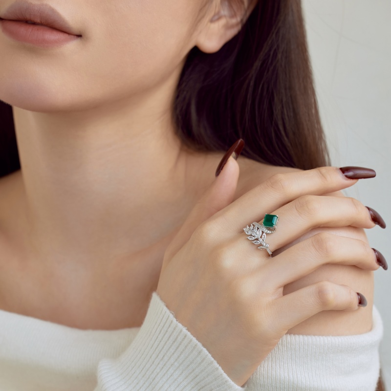 925 Sterling Silver Square Cut Ring