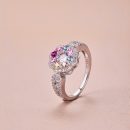 925 Sterling Silver Colorful Cubic Zirconia Ring