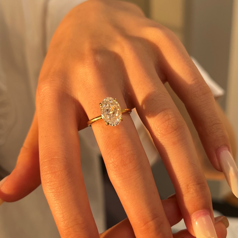 925 Sterling Silver 14K Gold Plated Cubic Zirconia Ring - Image 2