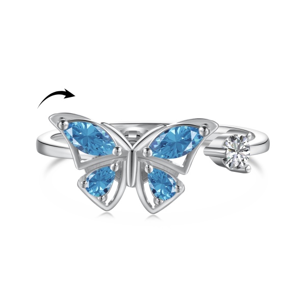 925 Sterling Silver Cubic Zirconia Pear Cut Ring - Image 5