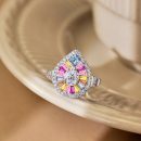 925 Sterling Silver Cubic Zirconia Square Cut Ring