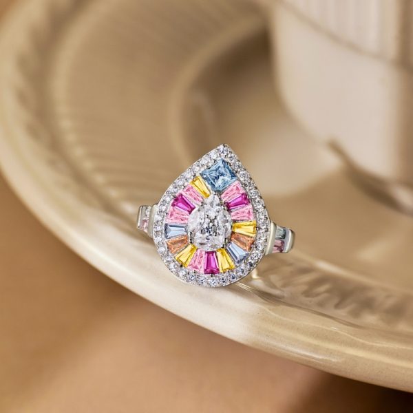 925 Sterling Silver Cubic Zirconia Square Cut Ring