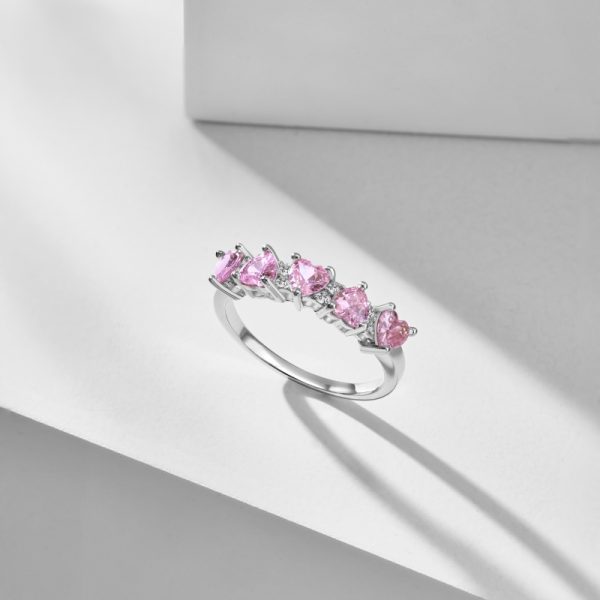 925 Sterling Silver Cubic Zirconia Heart Ring