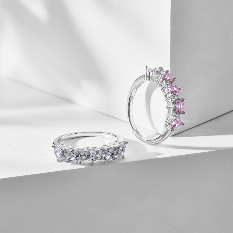 925 Sterling Silver Cubic Zirconia Heart Ring - Image 2