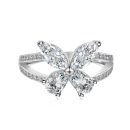925 Sterling Silver Zirconia Pear Marquise Cut Ring