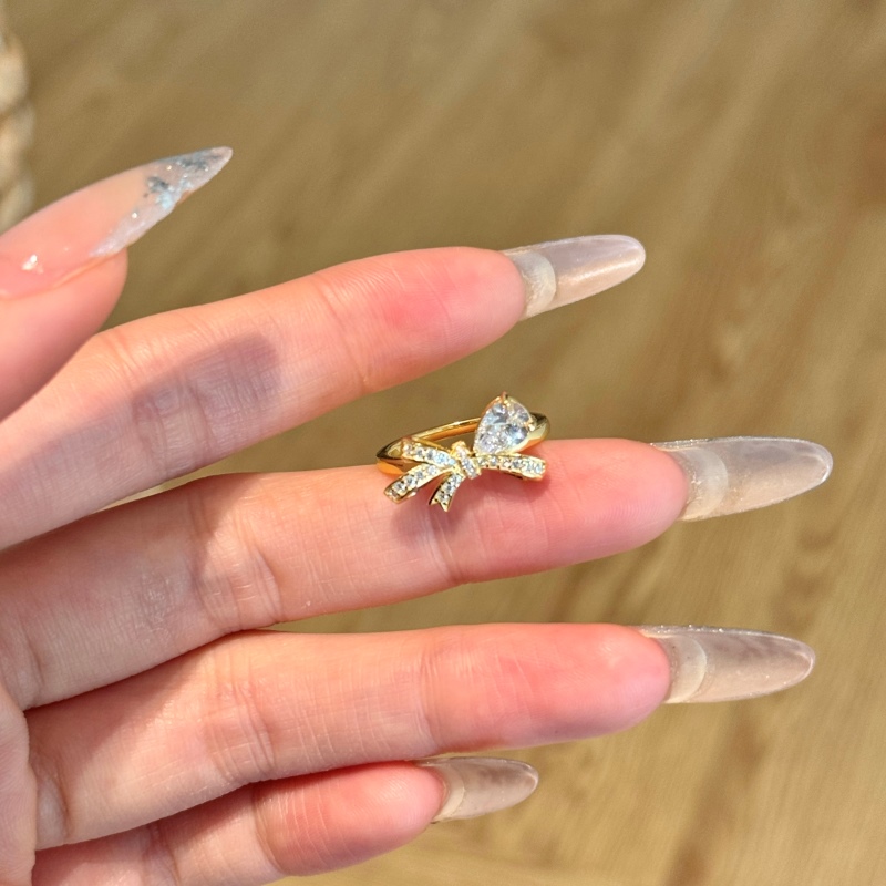 925 Sterling Silver 18K Gold Plated Cubic Zirconia Ring