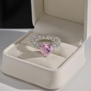 925 Sterling Silver 8A Heart Cut Ring