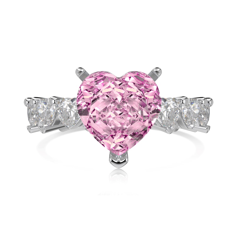 925 Sterling Silver 8A Heart Cut Ring - Image 2