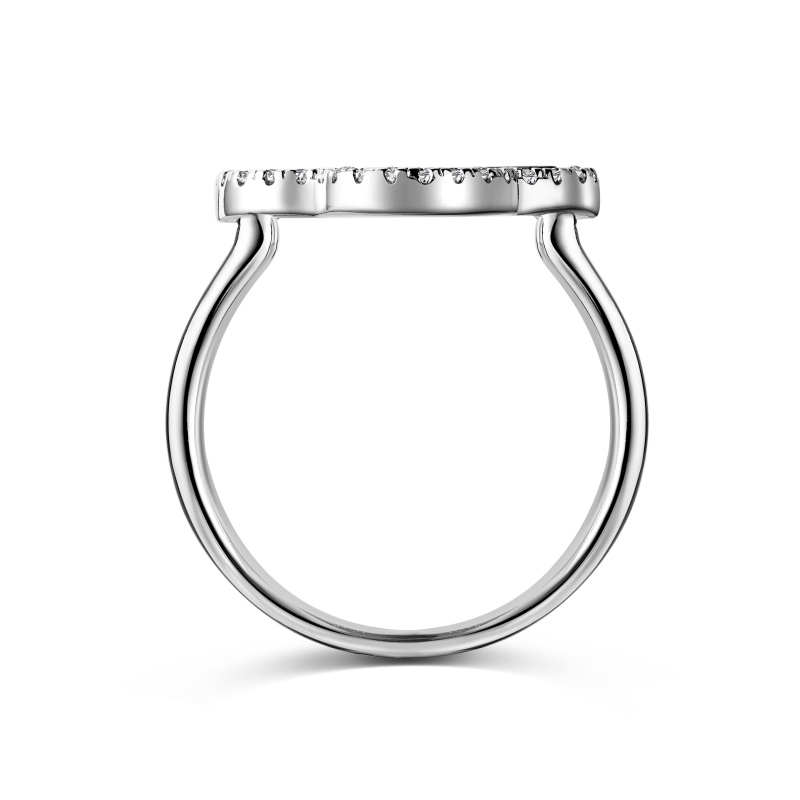 925 Sterling Silver White Shell White Mother of Pearl Round Zirconia Ring - Image 3