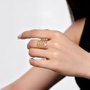 925 Sterling Silver 18K Gold Plated Cubic Zirconia Ring