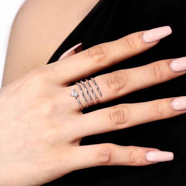925 Sterling Silver Heart Ring - Image 5