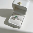 925 Sterling Silver Pear and Rectangular Cut Ring