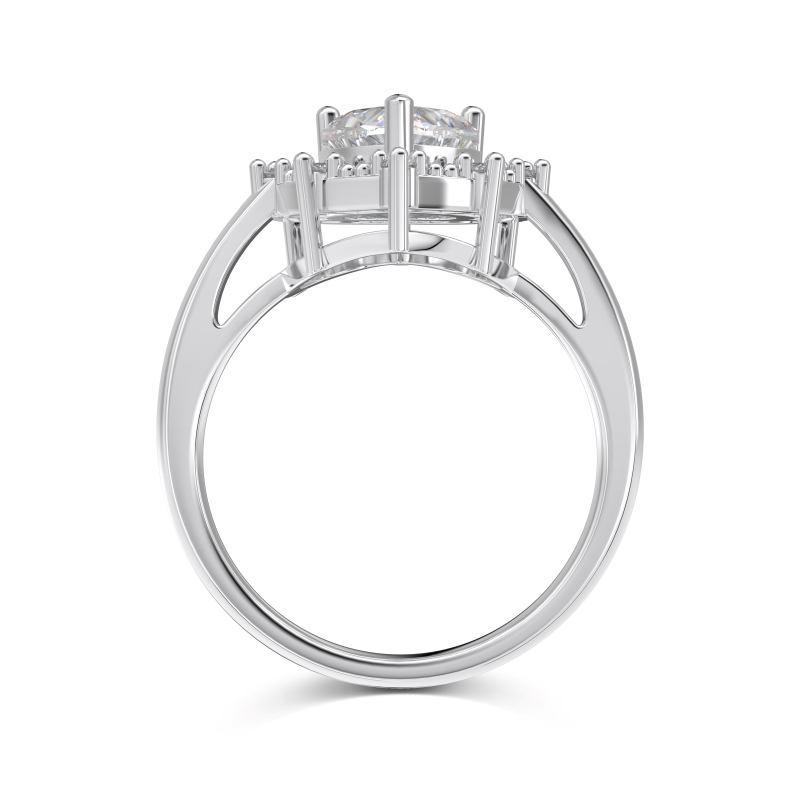 925 Sterling Silver Heart Shaped Ring - Image 2