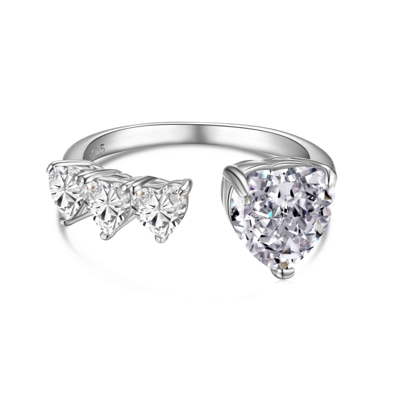 925 Sterling Silver 8A Heart Ring - Image 3