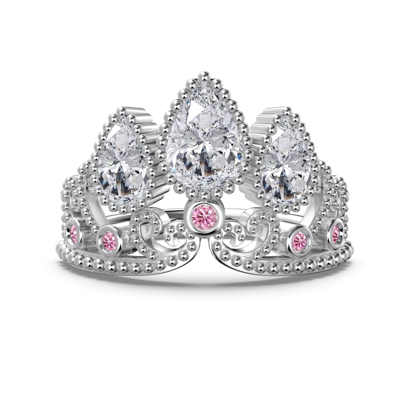 925 Sterling Silver Pear Cut Ring - Image 3