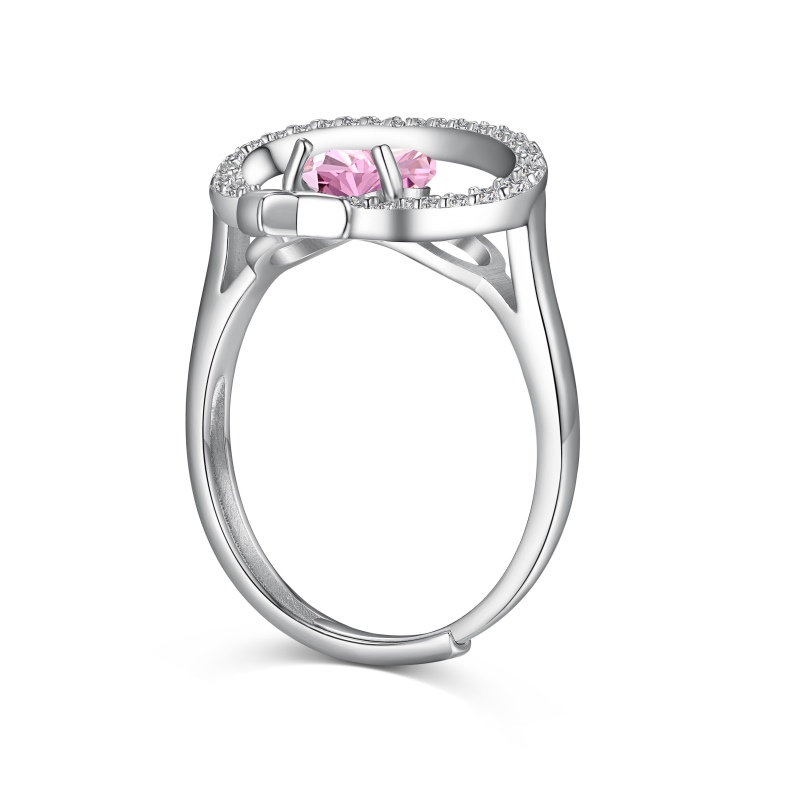 925 Sterling Silver Cubic Zirconia Heart Ring