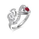 925 Sterling Silver Cubic Zirconia Heart Ring