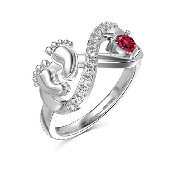 925 Sterling Silver Cubic Zirconia Heart Ring