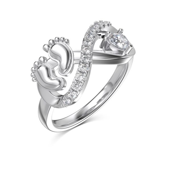 925 Sterling Silver Cubic Zirconia Heart Ring