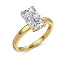 925 Sterling Silver 18K Gold Plated Cubic Zirconia Ring