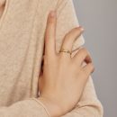 925 Sterling Silver 18K Gold Plated Cubic Zirconia Ring