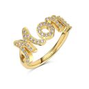 925 Sterling Silver 18K Gold Plated Cubic Zirconia Ring