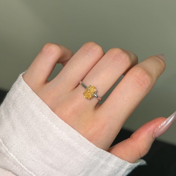 925 Sterling Silver White Gold Plated Cubic Zirconia Ring