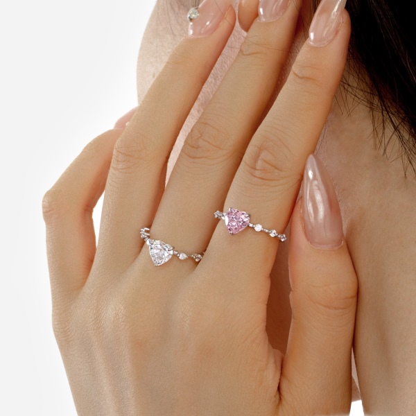925 Sterling Silver Cubic Zirconia Heart Ring - Image 5