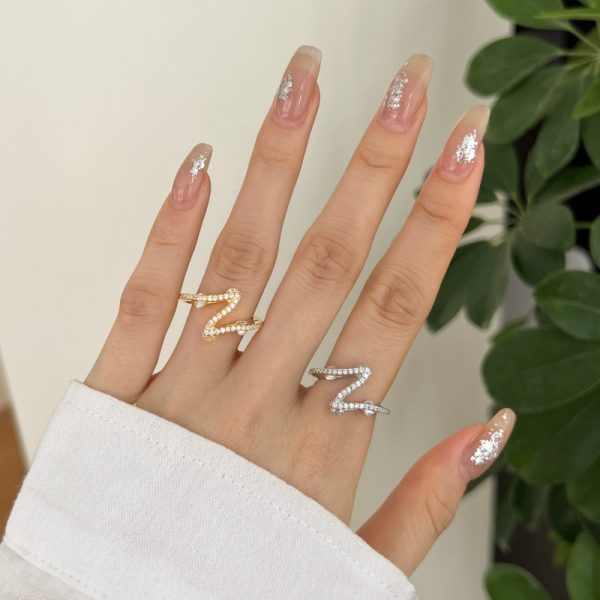 925 Sterling Silver 18K Gold Plated Cubic Zirconia Ring