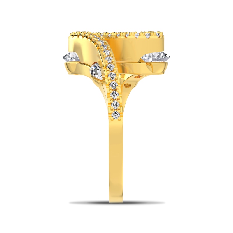 925 Sterling Silver 18K Gold Plated Cubic Zirconia Ring - Image 2