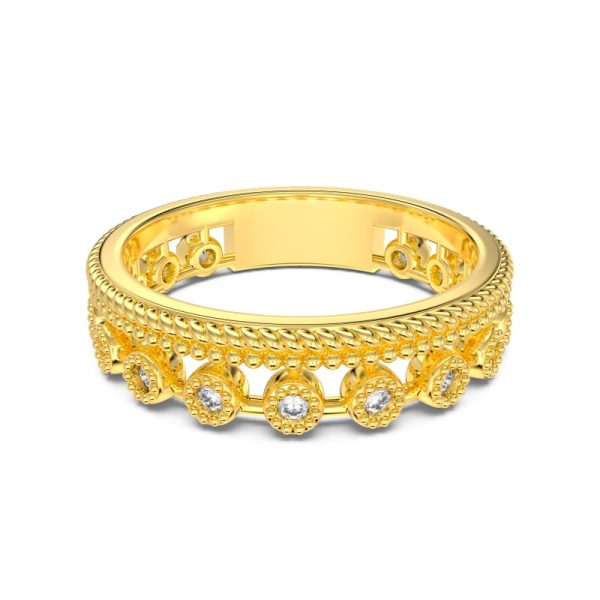 925 Sterling Silver 18K Gold Plated Cubic Zirconia Ring