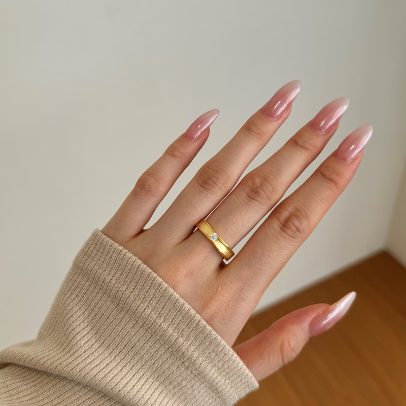 925 Sterling Silver 18K Gold Plated Cubic Zirconia Ring - Image 2