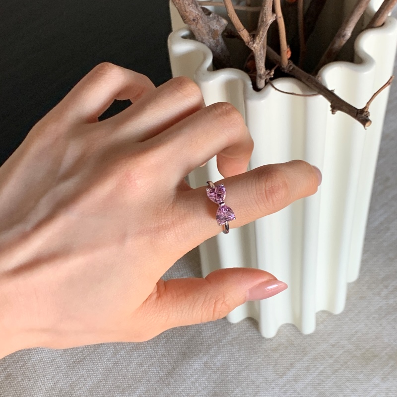925 Sterling Silver Cubic Zirconia Heart Ring