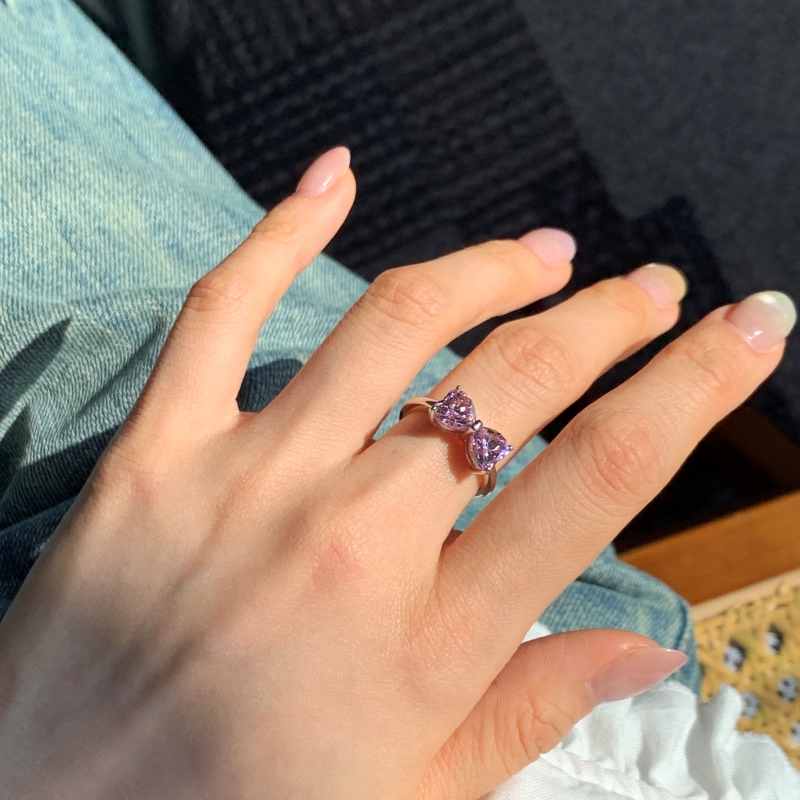 925 Sterling Silver Cubic Zirconia Heart Ring - Image 3