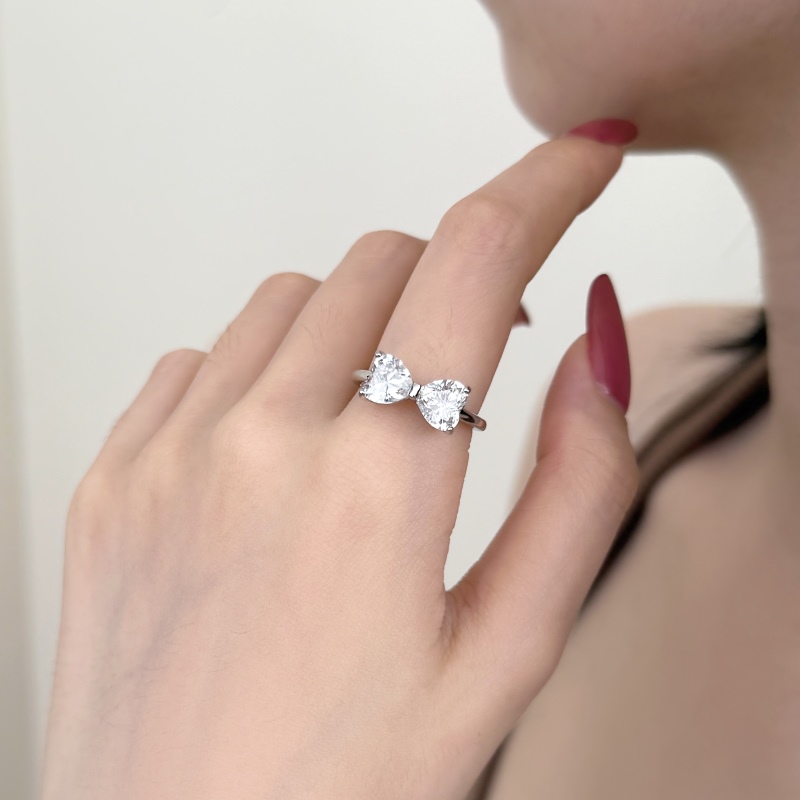 925 Sterling Silver Cubic Zirconia Heart Ring - Image 2