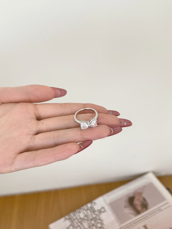 925 Sterling Silver Cubic Zirconia Heart Ring - Image 5