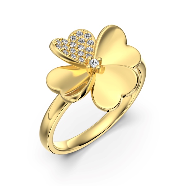 925 Sterling Silver 18K Gold Plated Cubic Zirconia Ring - Image 5