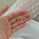 925 Sterling Silver 18K Gold Plated Pearl Ring