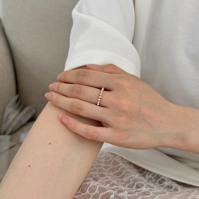 925 Sterling Silver 18K Gold Plated Pearl Ring - Image 3