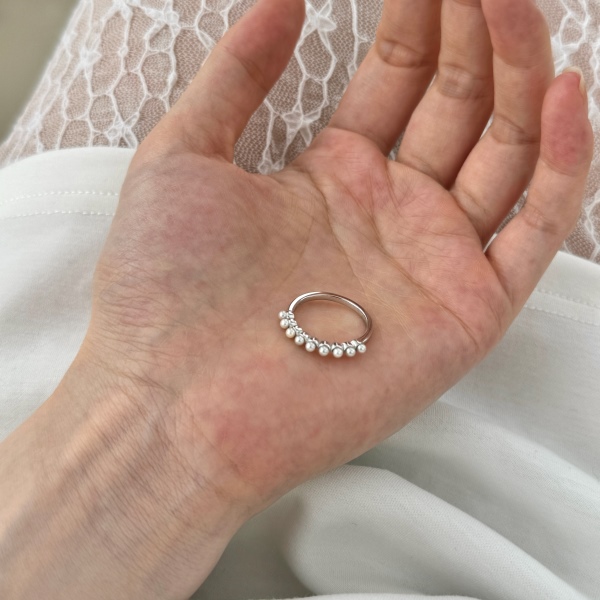 925 Sterling Silver 18K Gold Plated Pearl Ring - Image 5