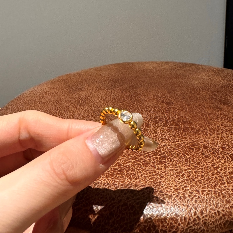 925 Sterling Silver 18K Gold Plated Cubic Zirconia Ring - Image 2