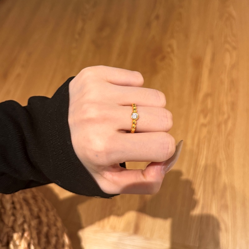 925 Sterling Silver 18K Gold Plated Cubic Zirconia Ring - Image 3