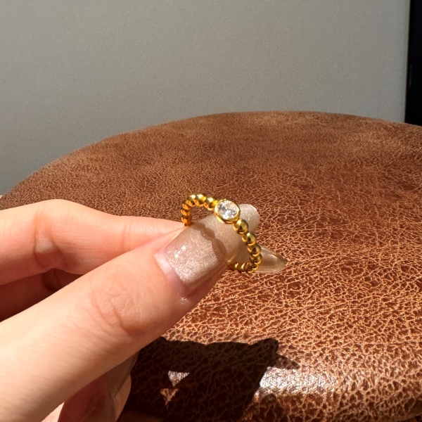 925 Sterling Silver 18K Gold Plated Cubic Zirconia Ring - Image 5