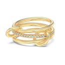 925 Sterling Silver 14K Plated Cubic Zirconia Ring